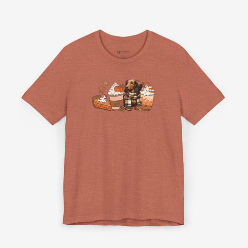 Longhaired Dachshund Fall Tee - Dachshund T- Shirt for Women
